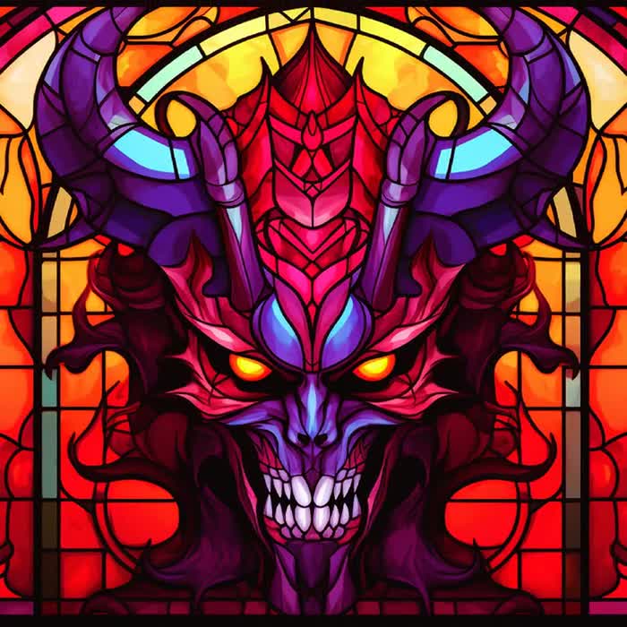 サンキャッチャーガラス - 悪魔のデザイン - 窓やギフト用の手作り